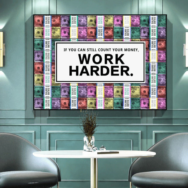 Money Motivation Inspirational Canvas Print: Fuel Your Ambition