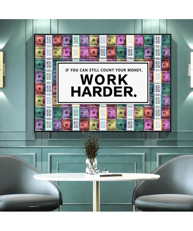 Money Motivation Inspirational Canvas Print: Fuel Your Ambition