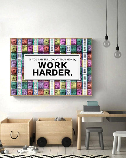 Money Motivation Inspirational Canvas Print: Fuel Your Ambition