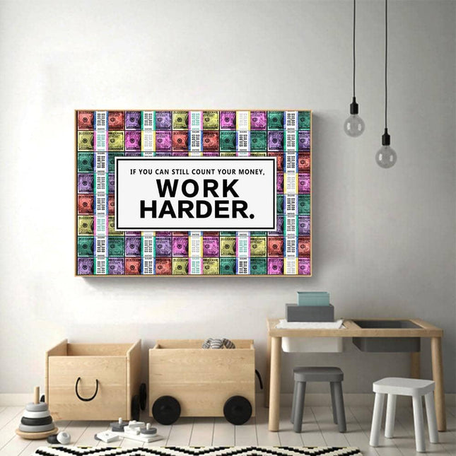 Money Motivation Inspirational Canvas Print: Fuel Your Ambition