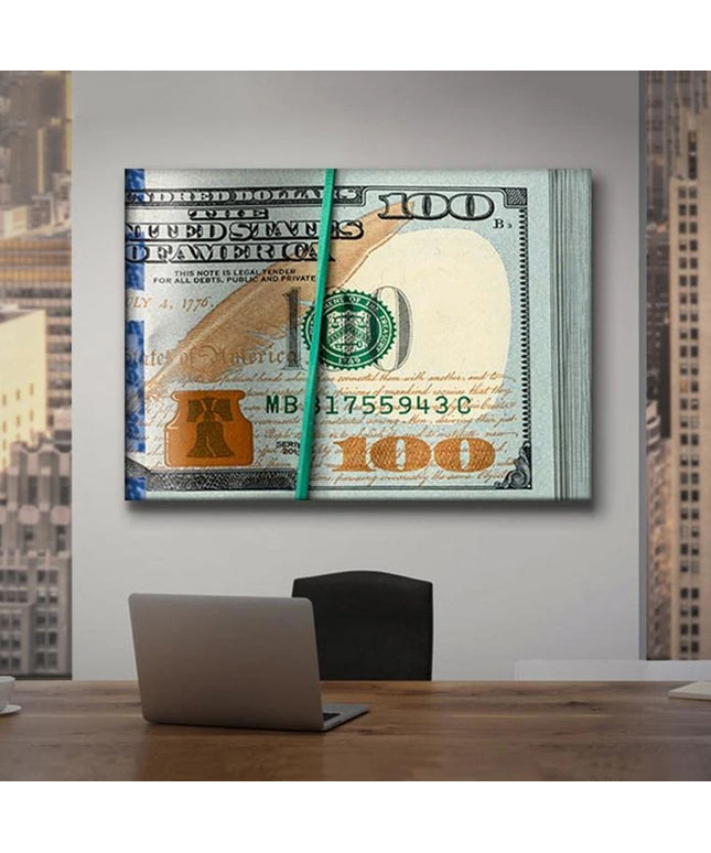 Money Stacks Rubberband Racks Canvas Art: A Unique Conversation Starter