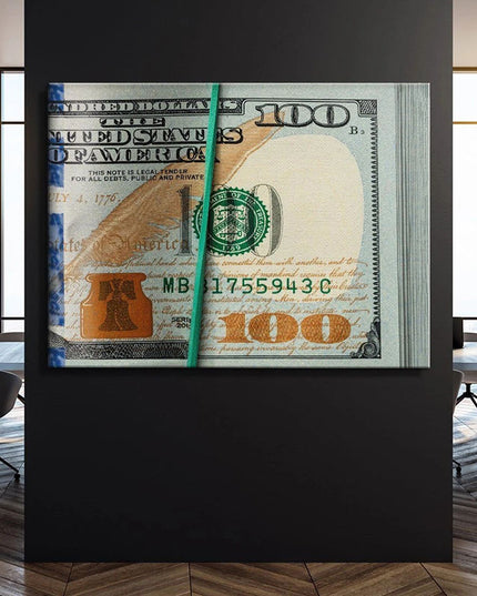 Money Stacks Rubberband Racks Canvas Art: A Unique Conversation Starter