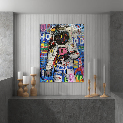 Moondance - First Man on the Moon Playful Graffiti Canvas Poster Wall Poster