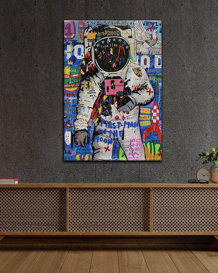 Moondance - First Man on the Moon Playful Graffiti Canvas Poster Wall Poster