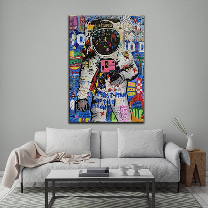 Moondance - First Man on the Moon Playful Graffiti Canvas Poster Wall Poster