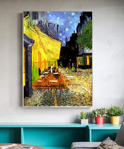 Moonlit Serenity: Van Gogh's Cafe Terrace Wall Poster