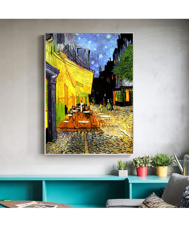 Moonlit Serenity: Van Gogh's Cafe Terrace Wall Poster