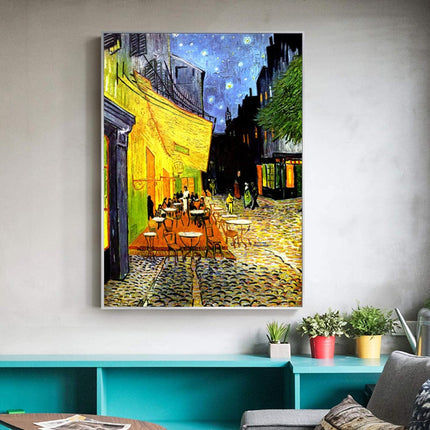 Moonlit Serenity: Van Gogh's Cafe Terrace Wall Poster