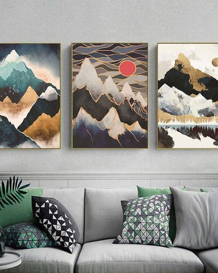 Mountain Sunrise Canvas Art - Landscape Wall Poster