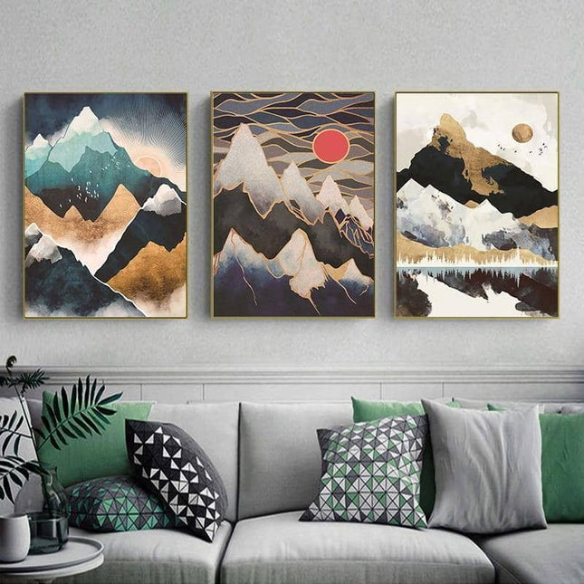 Mountain Sunrise Canvas Art - Landscape Wall Poster
