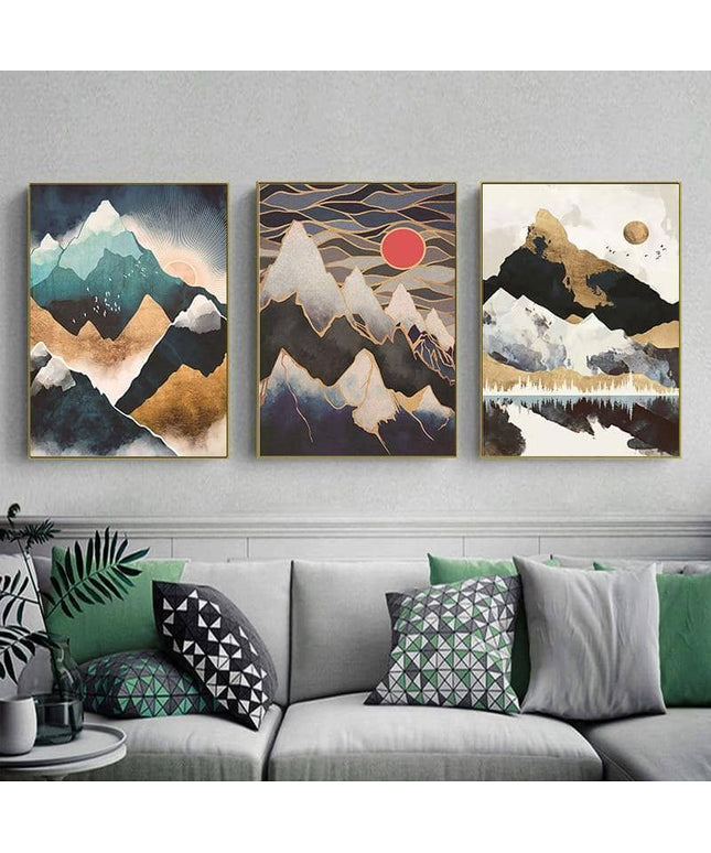 Mountain Sunrise Canvas Art - Landscape Wall Poster