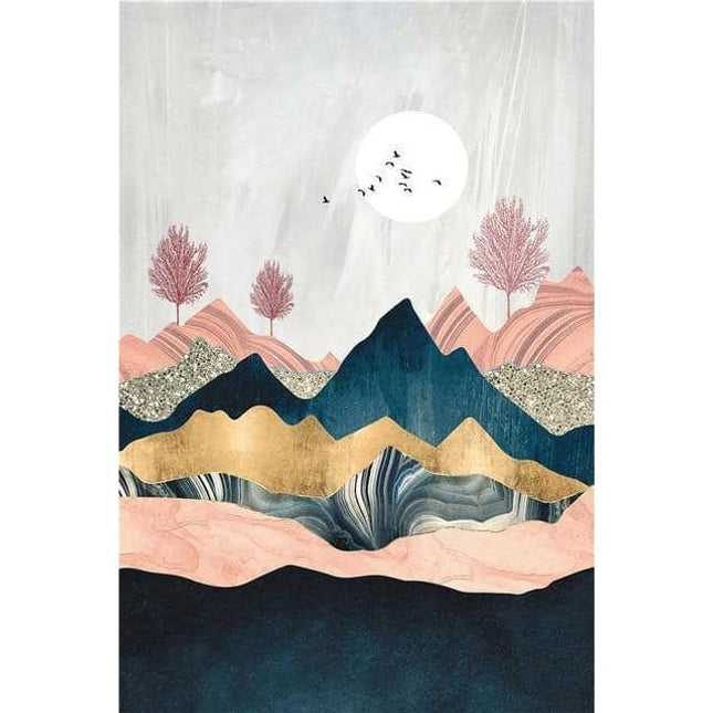 Mountain Sunrise Canvas Art - Landscape Wall Poster