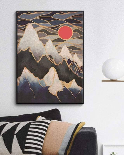 Mountain Sunrise Canvas Art - Landscape Wall Poster