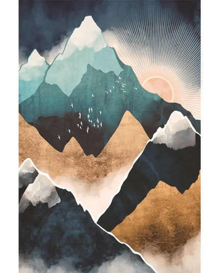 Mountain Sunrise Canvas Art - Landscape Wall Poster