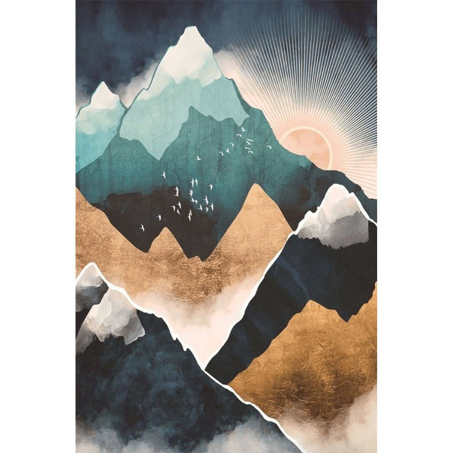 Mountain Sunrise Canvas Art - Landscape Wall Poster