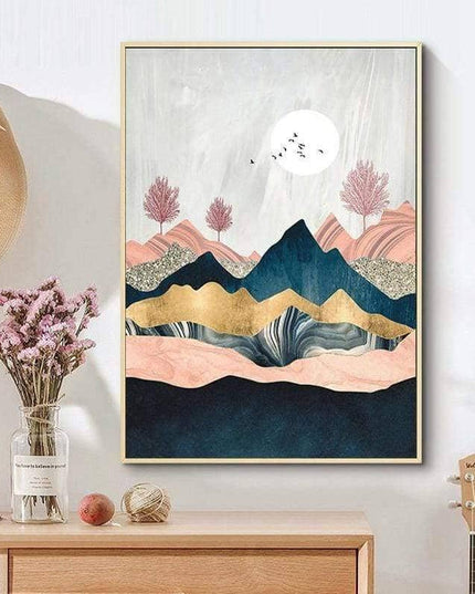 Mountain Sunrise Canvas Art - Landscape Wall Poster