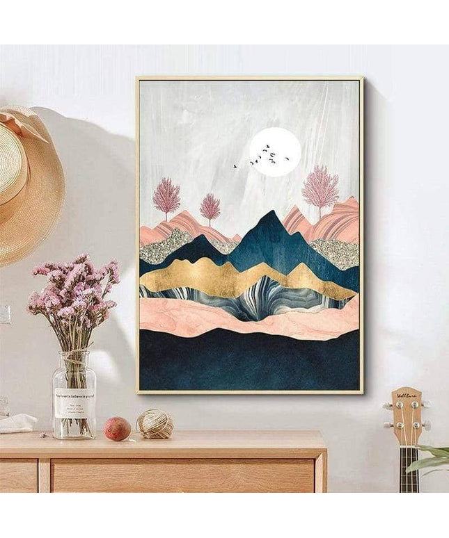 Mountain Sunrise Canvas Art - Landscape Wall Poster