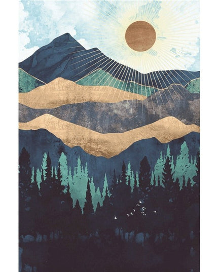 Mountain Sunrise Canvas Art - Landscape Wall Poster