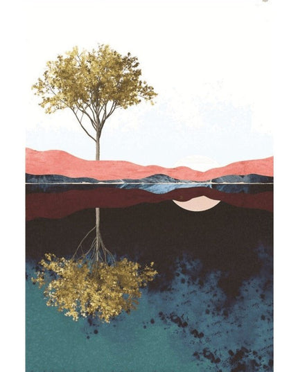 Mountain Sunrise Canvas Art - Landscape Wall Poster