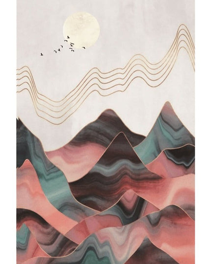 Mountain Sunrise Canvas Art - Landscape Wall Poster