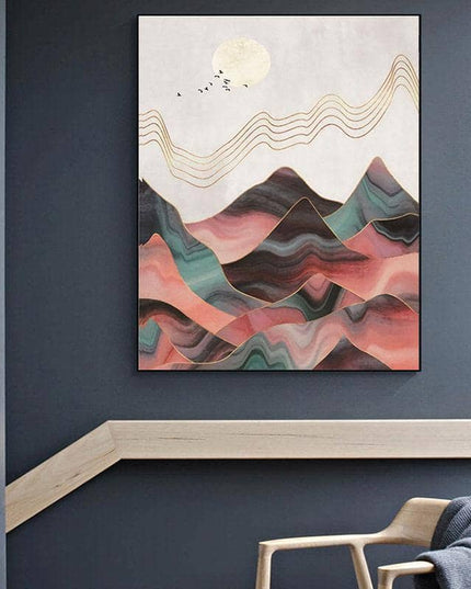 Mountain Sunrise Canvas Art - Landscape Wall Poster