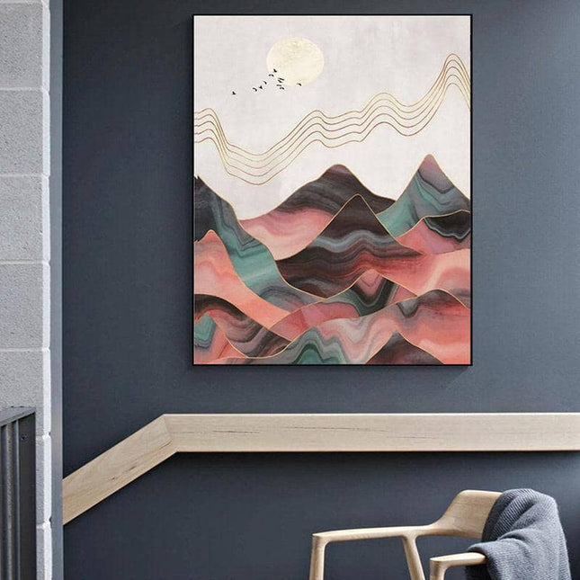 Mountain Sunrise Canvas Art - Landscape Wall Poster