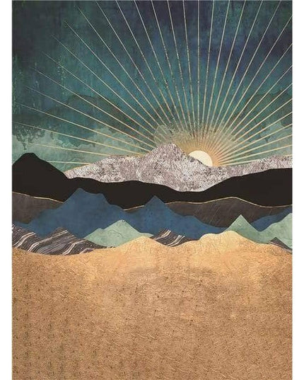 Mountain Sunrise Canvas Art - Landscape Wall Poster
