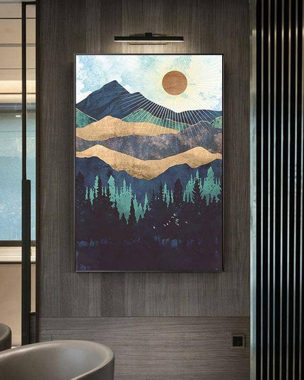 Mountain Sunrise Canvas Art - Landscape Wall Poster