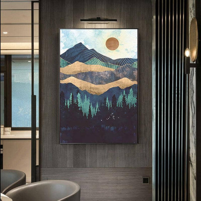 Mountain Sunrise Canvas Art - Landscape Wall Poster