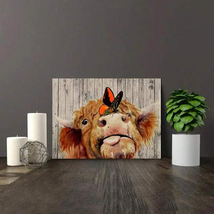 Butterfly Cow Wall Poster