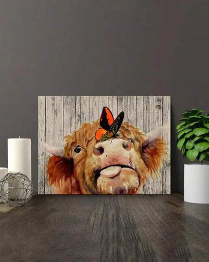 Butterfly Cow Wall Poster