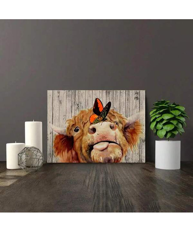 Butterfly Cow Wall Poster