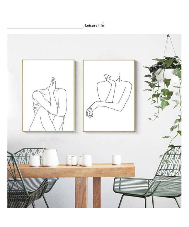 Nordic Abstract Line Art Canvas Print - Stylish Wall Poster