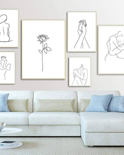 Nordic Abstract Line Art Canvas Print - Stylish Wall Poster