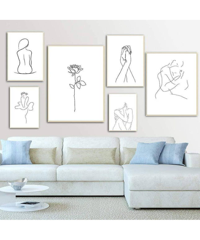 Nordic Abstract Line Art Canvas Print - Stylish Wall Poster