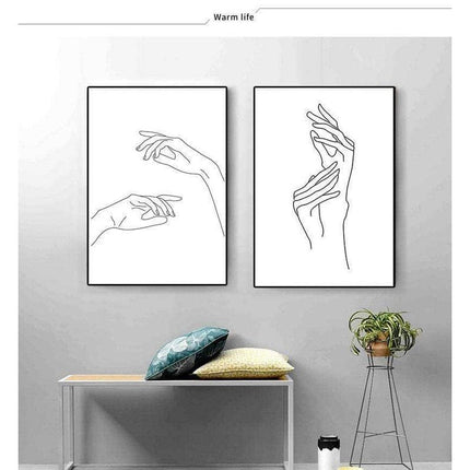 Nordic Abstract Line Art Canvas Print - Stylish Wall Poster