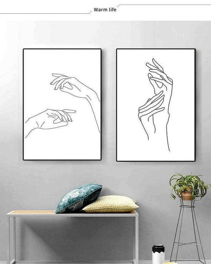 Nordic Abstract Line Art Canvas Print - Stylish Wall Poster