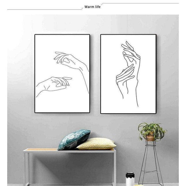 Nordic Abstract Line Art Canvas Print - Stylish Wall Poster