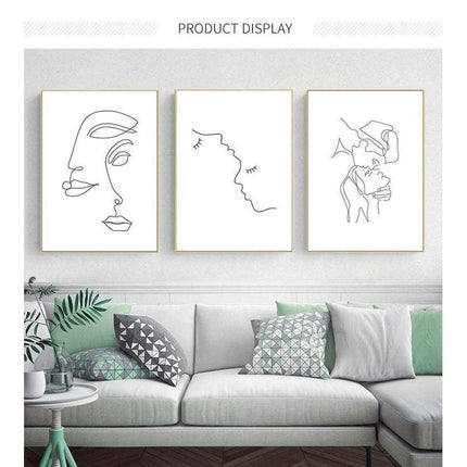 Nordic Abstract Line Art Canvas Print - Stylish Wall Poster