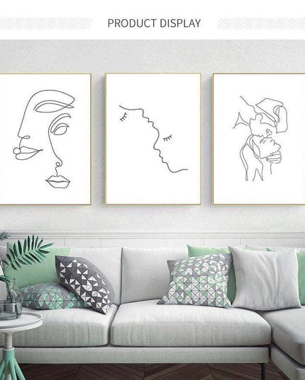 Nordic Abstract Line Art Canvas Print - Stylish Wall Poster