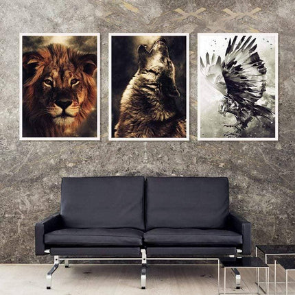 Nordic Animal Art Canvas Print - Engaging Wall Decor