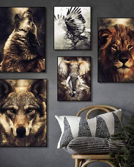Nordic Animal Art Canvas Print - Engaging Wall Decor