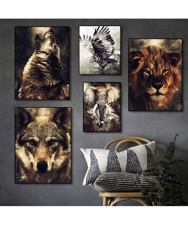 Nordic Animal Art Canvas Print - Engaging Wall Decor