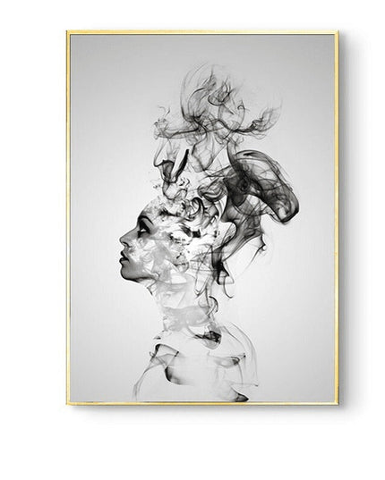 Nordic Antlers Girl Canvas Print - Personalized Wall Art