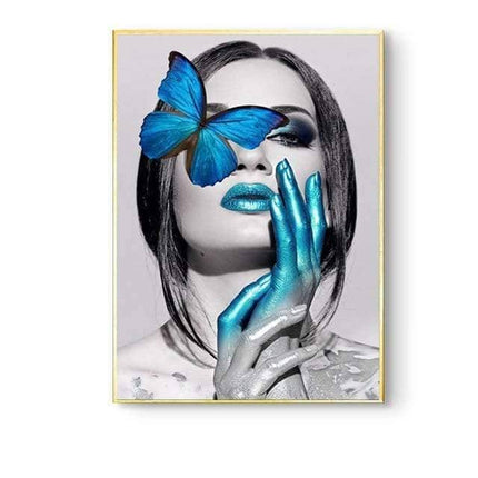 Nordic Antlers Girl Canvas Print - Personalized Wall Art