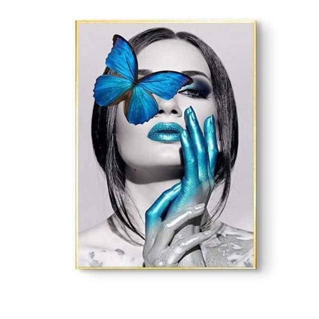 Nordic Antlers Girl Canvas Print - Personalized Wall Art