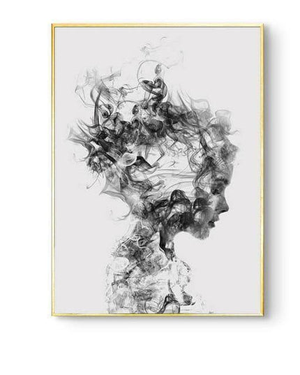 Nordic Antlers Girl Canvas Print - Personalized Wall Art