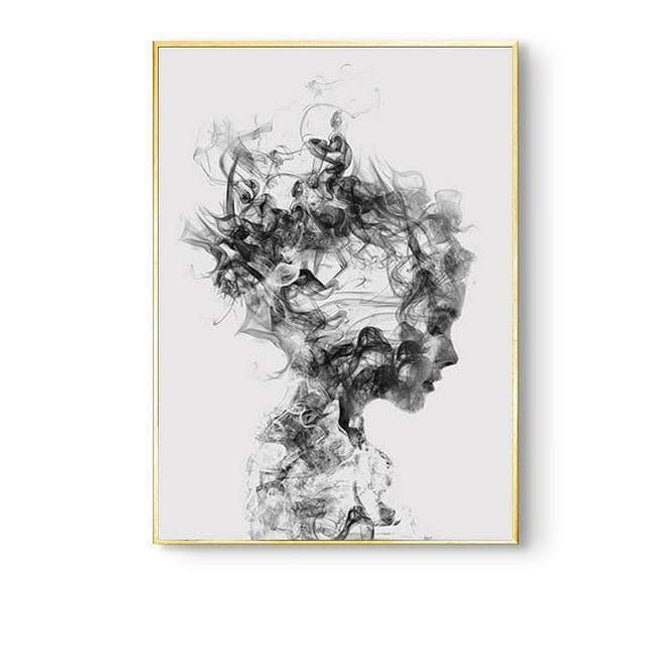 Nordic Antlers Girl Canvas Print - Personalized Wall Art