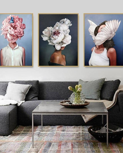 Nordic Flower Lady Canvas Print - Engaging Wall Art