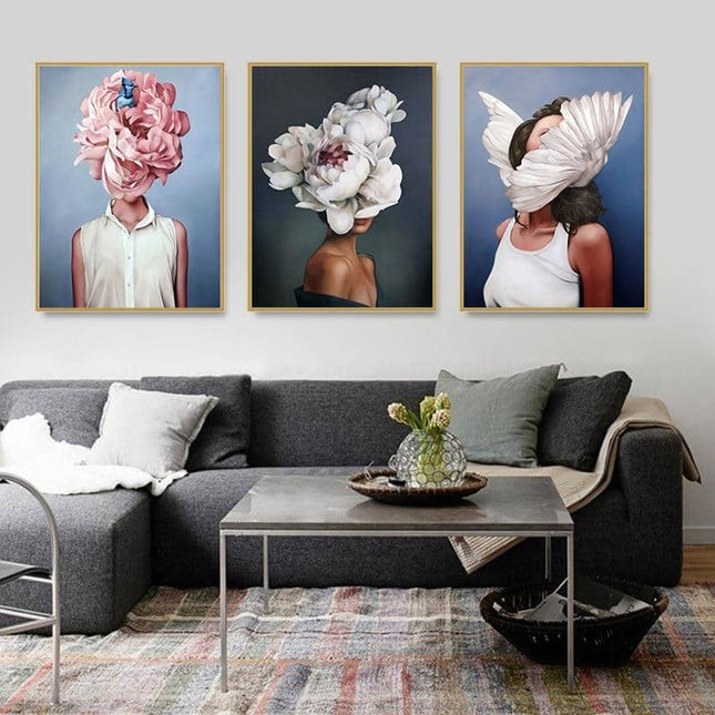 Nordic Flower Lady Canvas Print - Engaging Wall Art